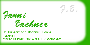 fanni bachner business card